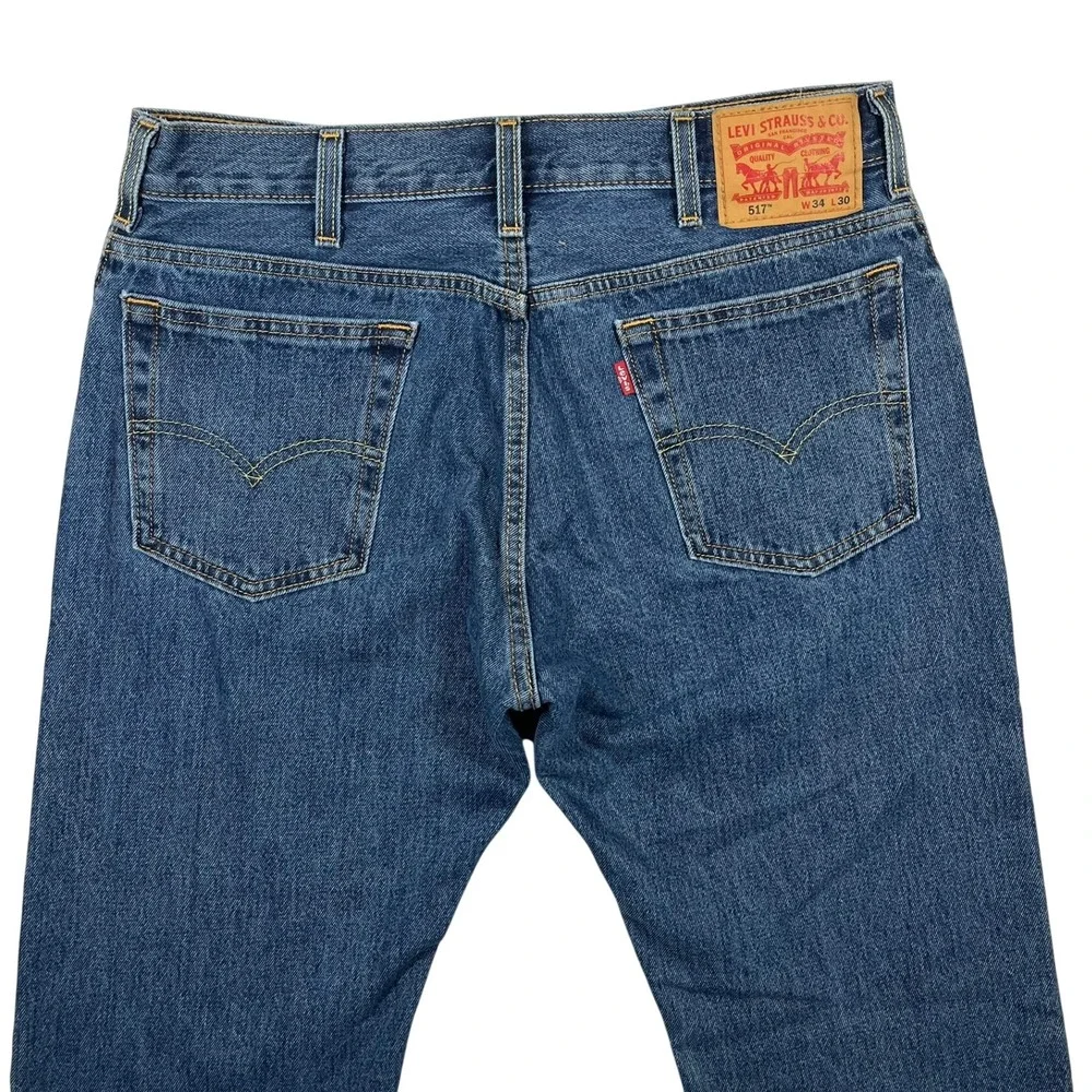 Levi's 517 Bootcut Jeans Mens 34x30 Blue Medium Wash Denim Cotton Classic